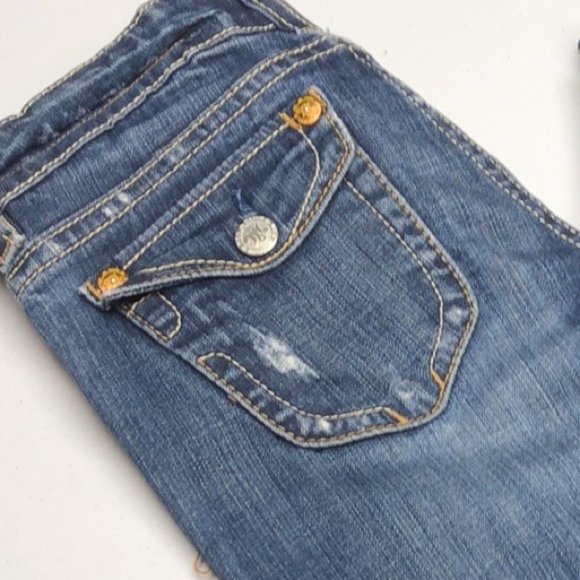 PREMIUM HANDCRAFTED MEK DENIM NEW YORK BOOT JEANS 27x34 ⭐️ - Picture 9 of 15